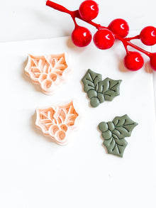 Holly Leaves Polymer Clay Cutter Christmas Earrings and Ornaments
