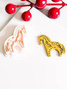 Nordic Dala Horse Polymer Clay Cutter for Earrings and Christmas Ornaments