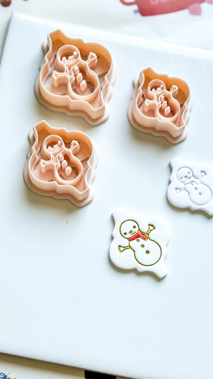 Winter Fairy Snowman Ornament Clay Cutter Christmas Polymer Clay Earring Tool