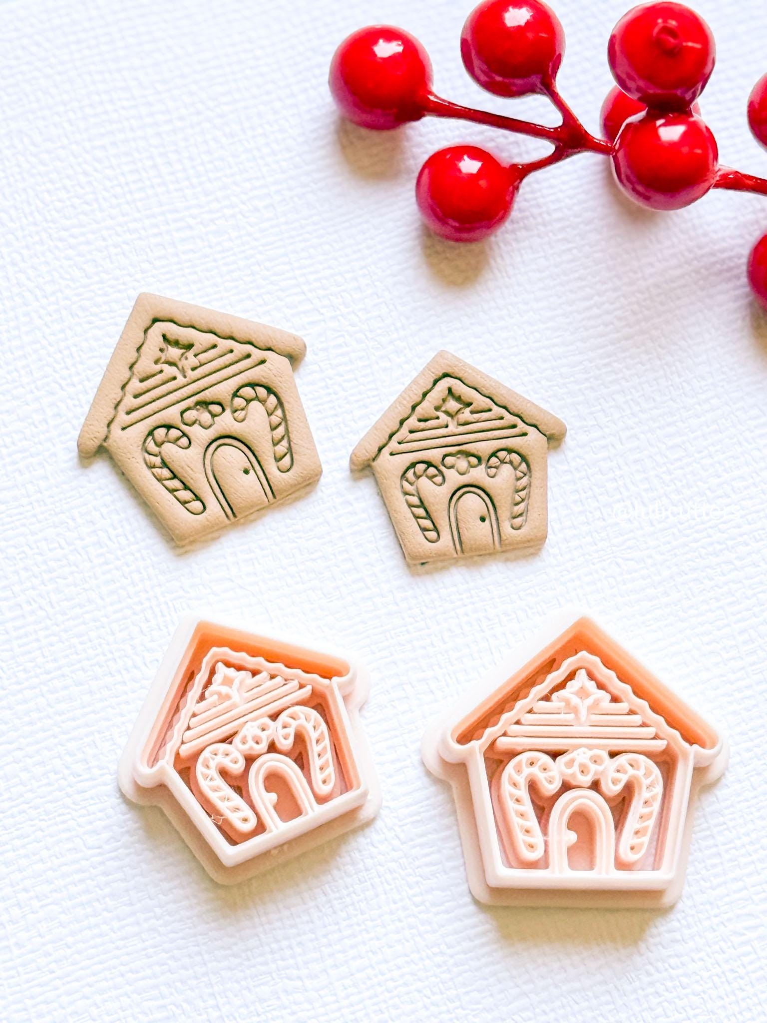 Winter Fairy Gingerbread House Polymer Clay Cutter Christmas Earring and Jewelry Making Tool