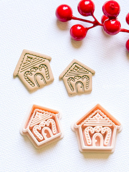 Winter Fairy Gingerbread House Polymer Clay Cutter Christmas Earring and Jewelry Making Tool