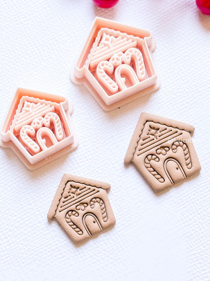 Winter Fairy Gingerbread House Polymer Clay Cutter Christmas Earring and Jewelry Making Tool