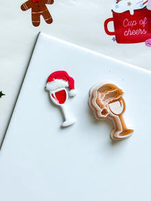 Polymer Clay Santa Wine Glass Cutter Christmas Holiday Earring Clay Tool