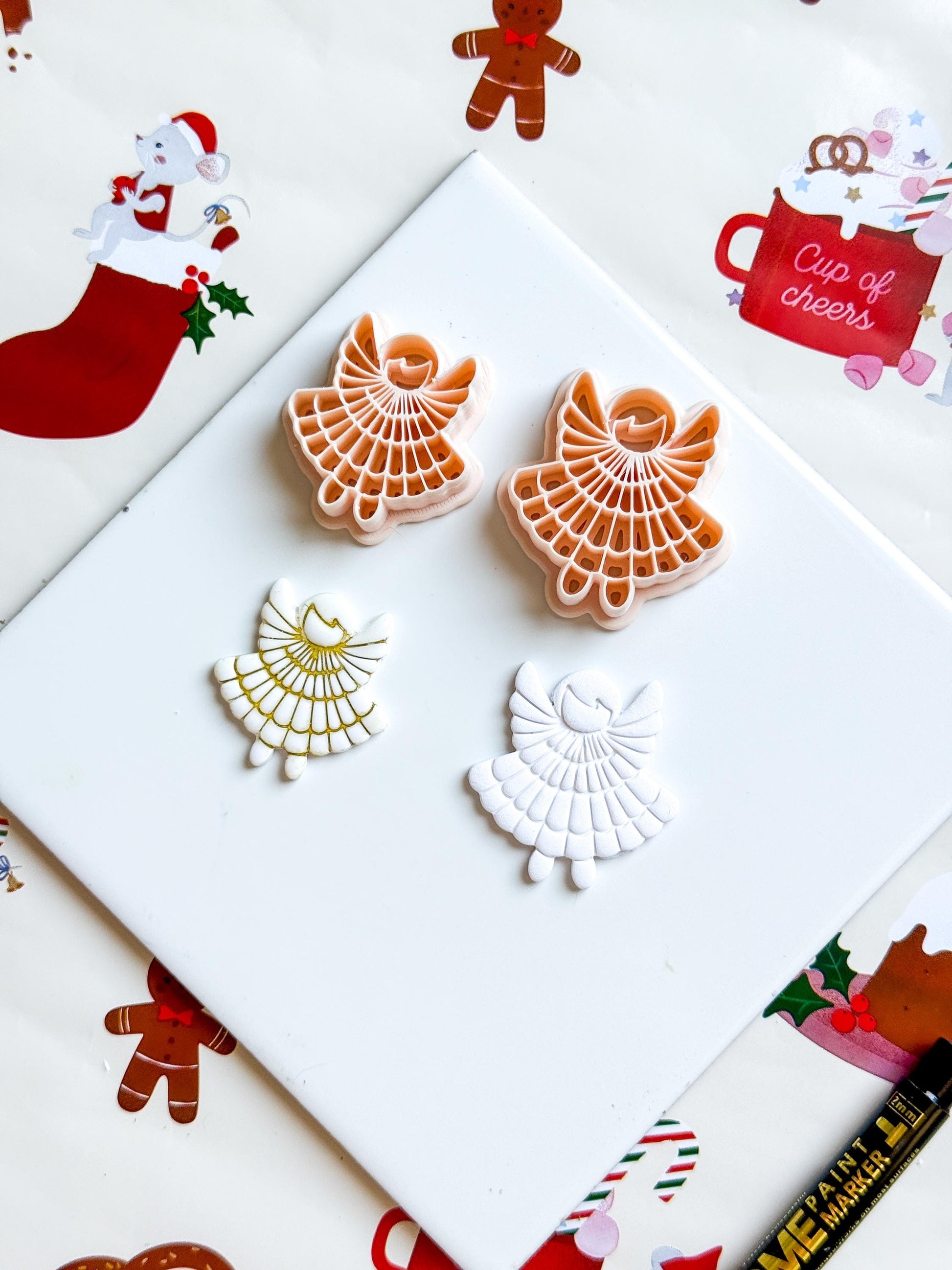 Christmas Angel Polymer Clay Cutter Set: Holiday Jewelry Making