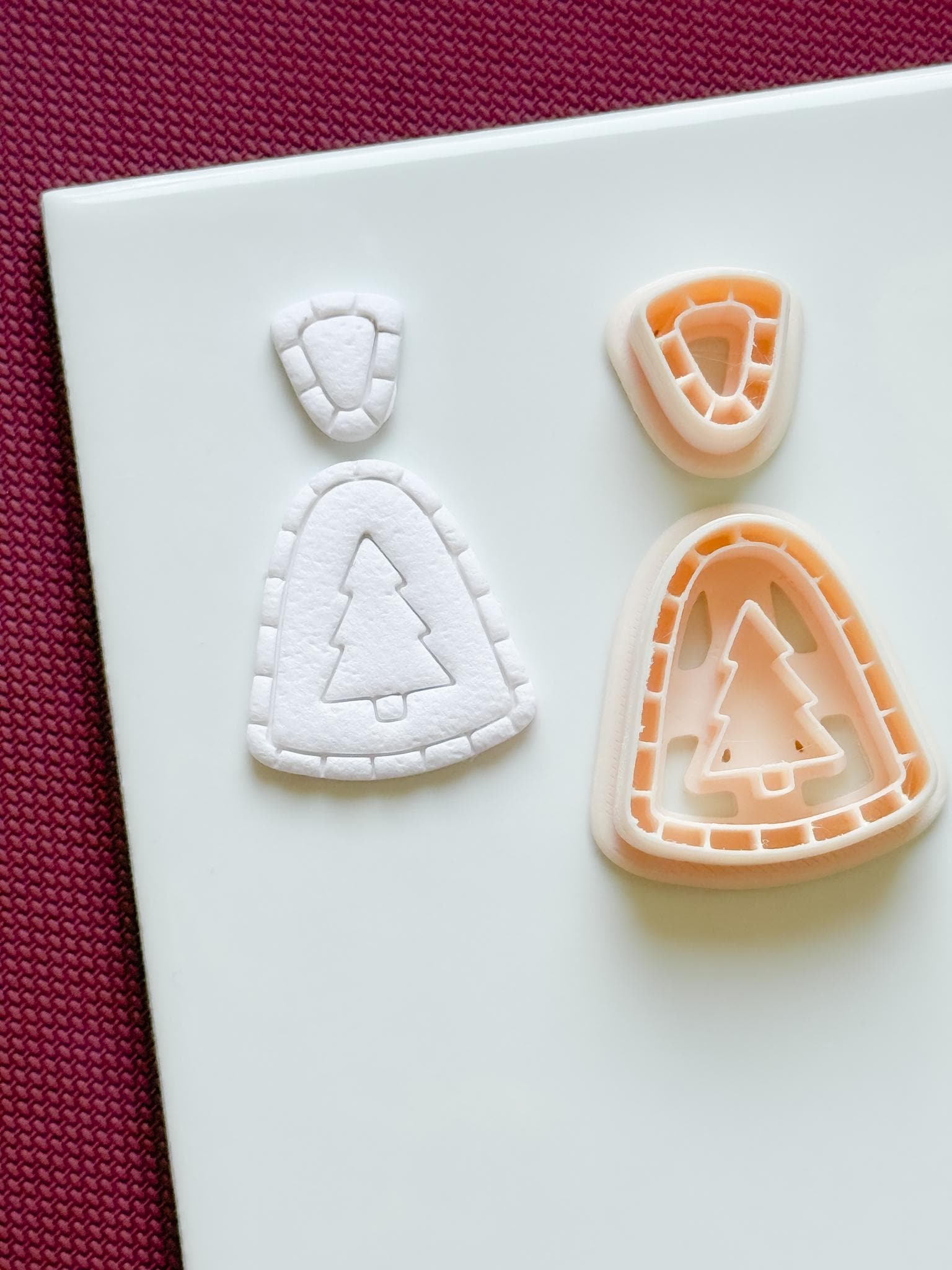 Christmas Tree Dangle Earring Polymer Clay Cutter Set Holiday Jewelry Making