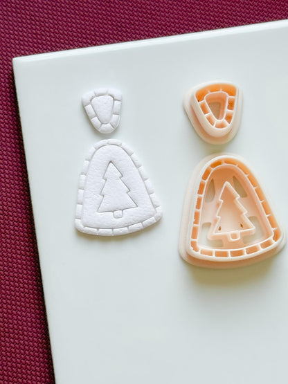 Christmas Tree Dangle Earring Polymer Clay Cutter Set Holiday Jewelry Making