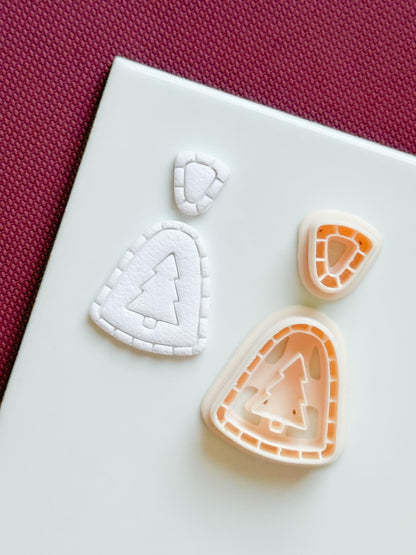 Christmas Tree Dangle Earring Polymer Clay Cutter Set Holiday Jewelry Making