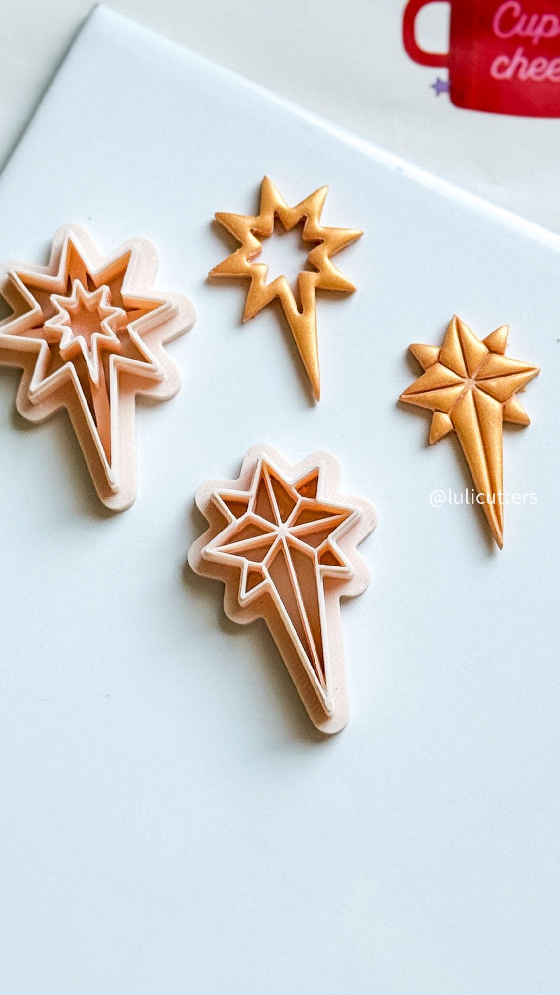 Winter Fairy Festive Shooting Star Clay Cutter Geometric Comet Polymer Clay Earring Cutter for Holiday & Celestial Jewelry