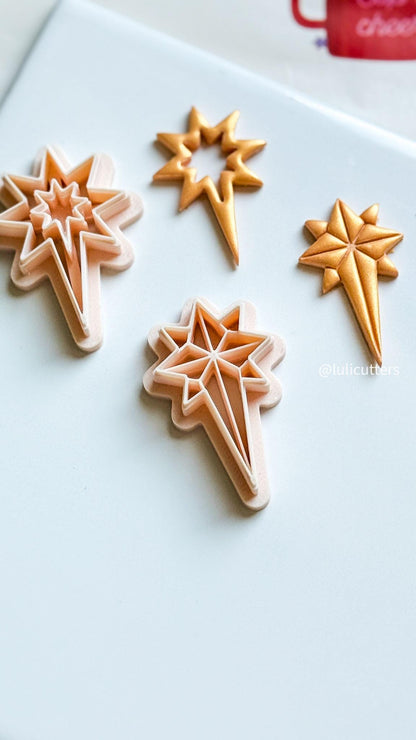 Winter Fairy Festive Shooting Star Clay Cutter Geometric Comet Polymer Clay Earring Cutter for Holiday & Celestial Jewelry