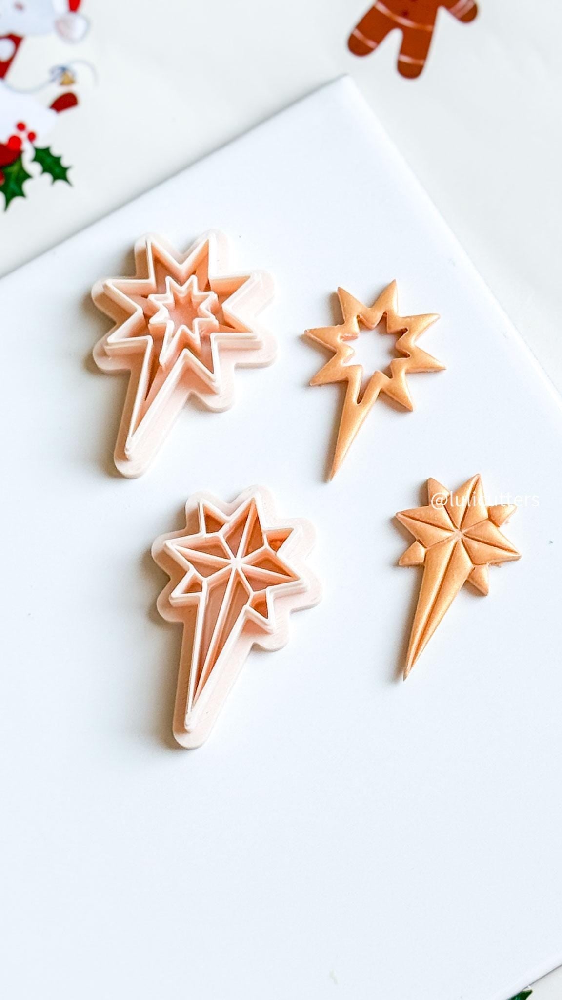 Winter Fairy Festive Shooting Star Clay Cutter Geometric Comet Polymer Clay Earring Cutter for Holiday & Celestial Jewelry