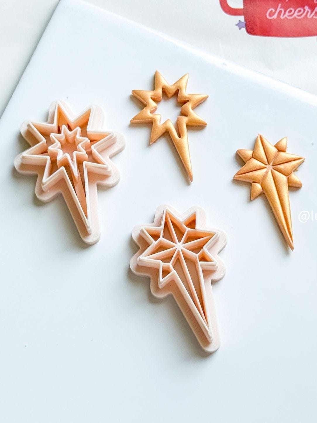 Winter Fairy Festive Shooting Star Clay Cutter Geometric Comet Polymer Clay Earring Cutter for Holiday & Celestial Jewelry