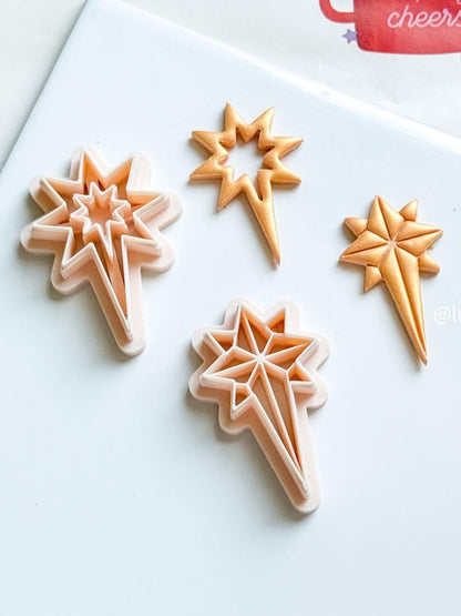 Winter Fairy Festive Shooting Star Clay Cutter Geometric Comet Polymer Clay Earring Cutter for Holiday & Celestial Jewelry