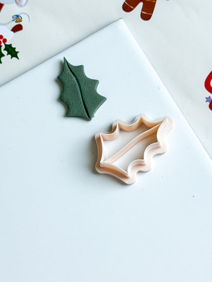 Holly Leaf Clay Cutter, Christmas Jewelry & Ornament Mold