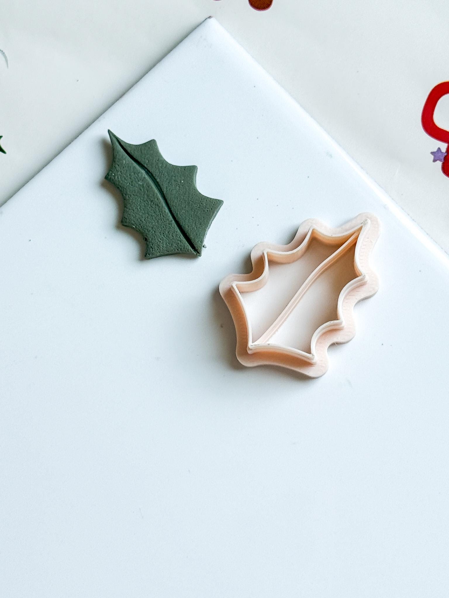 Holly Leaf Clay Cutter, Christmas Jewelry & Ornament Mold