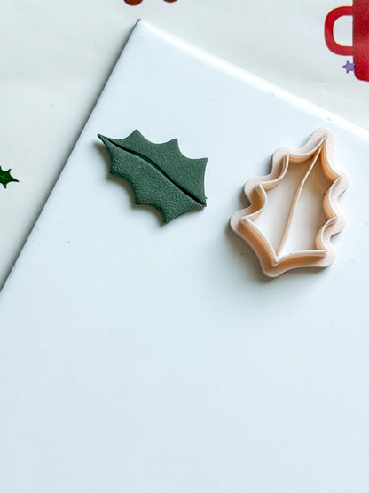 Holly Leaf Clay Cutter, Christmas Jewelry & Ornament Mold