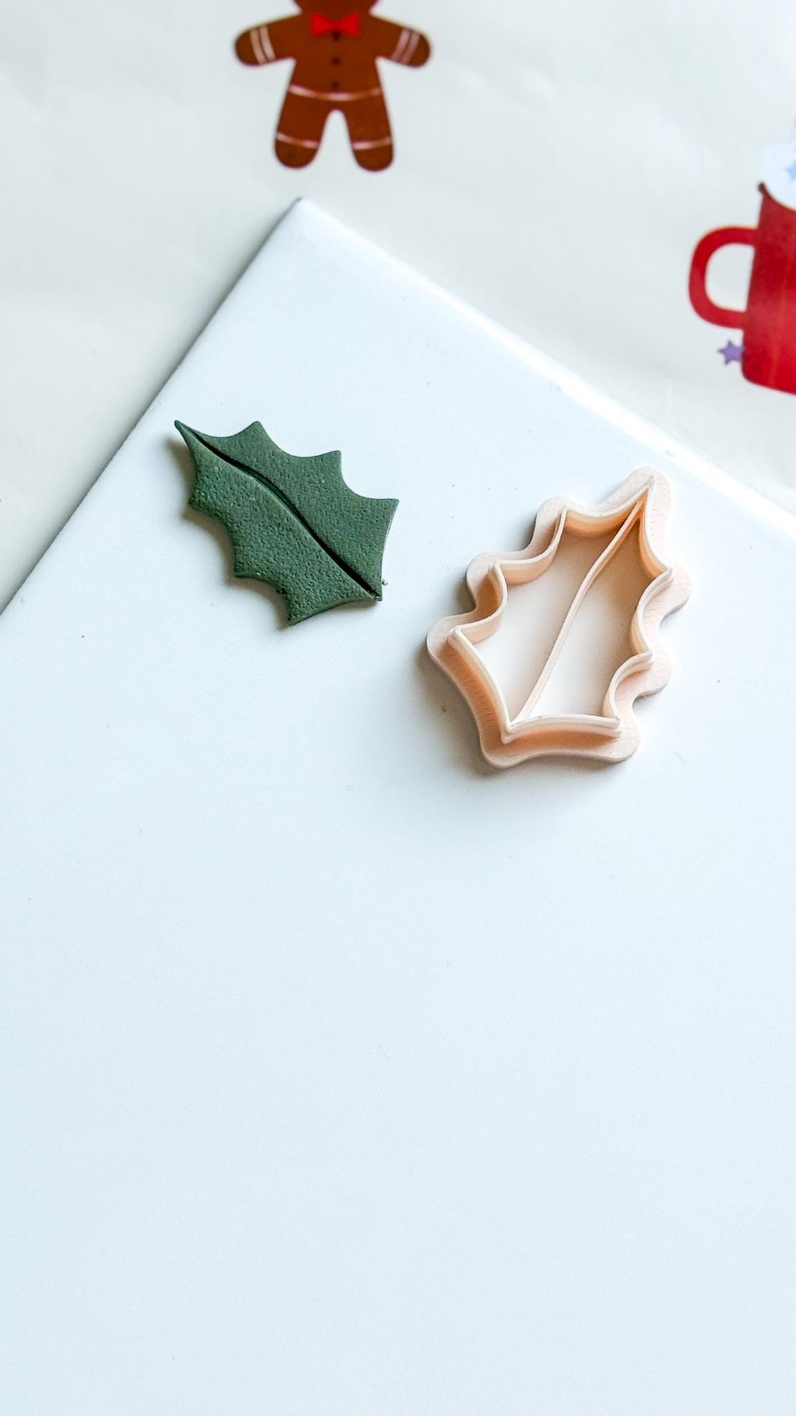 Holly Leaf Clay Cutter, Christmas Jewelry & Ornament Mold