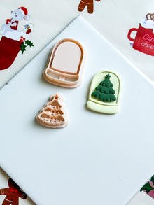 Christmas Tree Snow Globe Clay Cutter, Holiday Jewelry Making