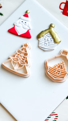 Winter Fairy Santa & Winter House Polymer Clay Cutter Set Christmas Ornament Jewelry Making Supplies