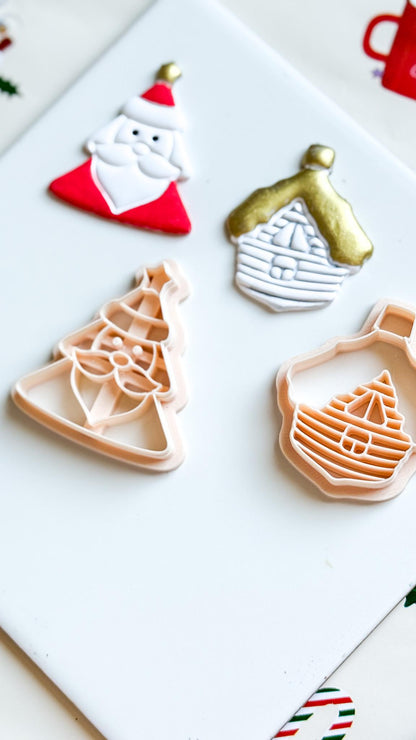 Winter Fairy Santa & Winter House Polymer Clay Cutter Set Christmas Ornament Jewelry Making Supplies