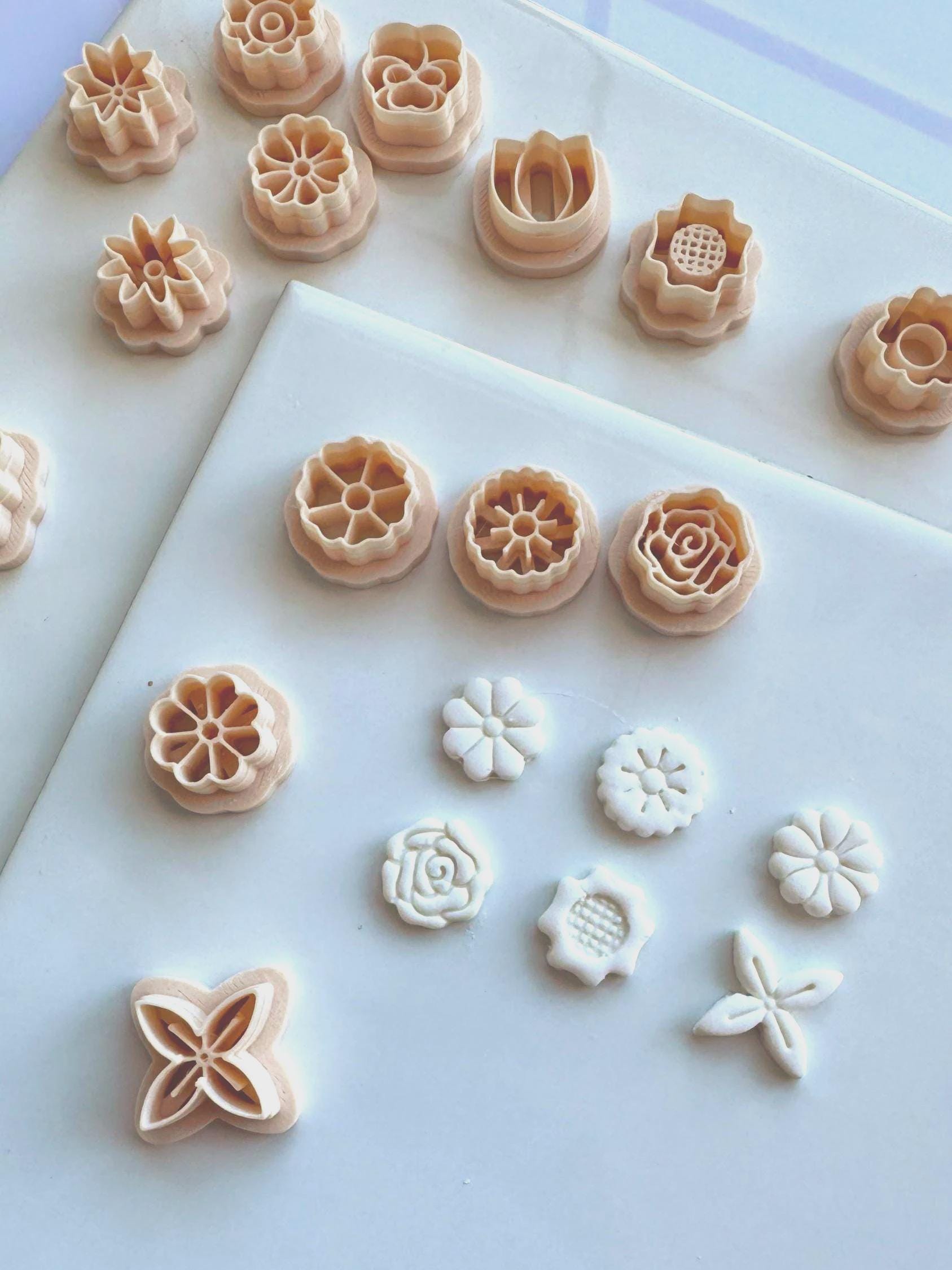 Floral Clay Cutter Set: 15 Flower Shapes, Earring & Jewelry Making - 15mm to 40mm