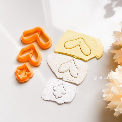 Floral Leaf Polymer Clay Cutter Set, Jewelry Making (35-55mm)