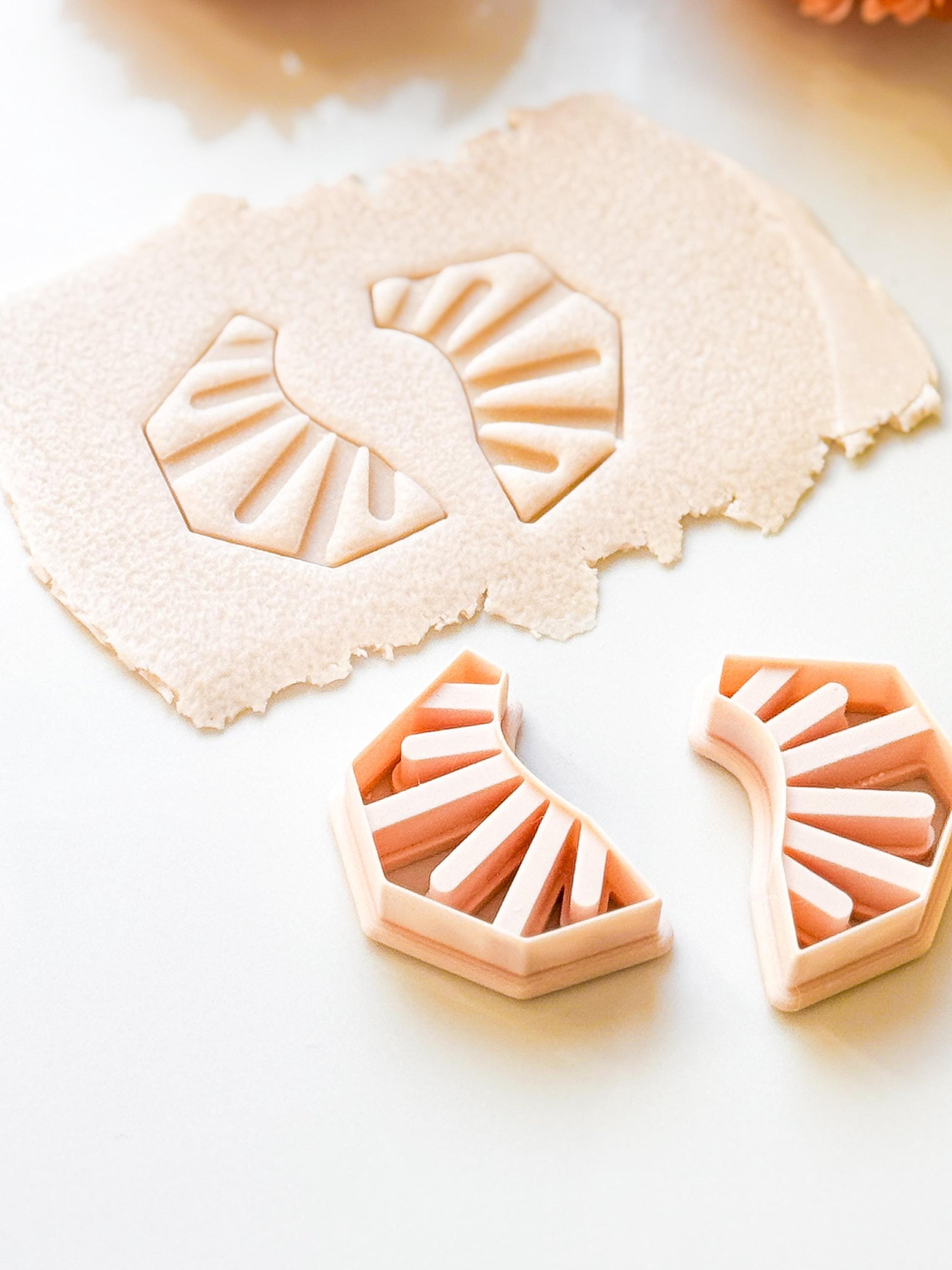 Art Deco Fan Polymer Clay Cutter Geometric Sunrise Shape for Earrings, Jewelry, Crafts