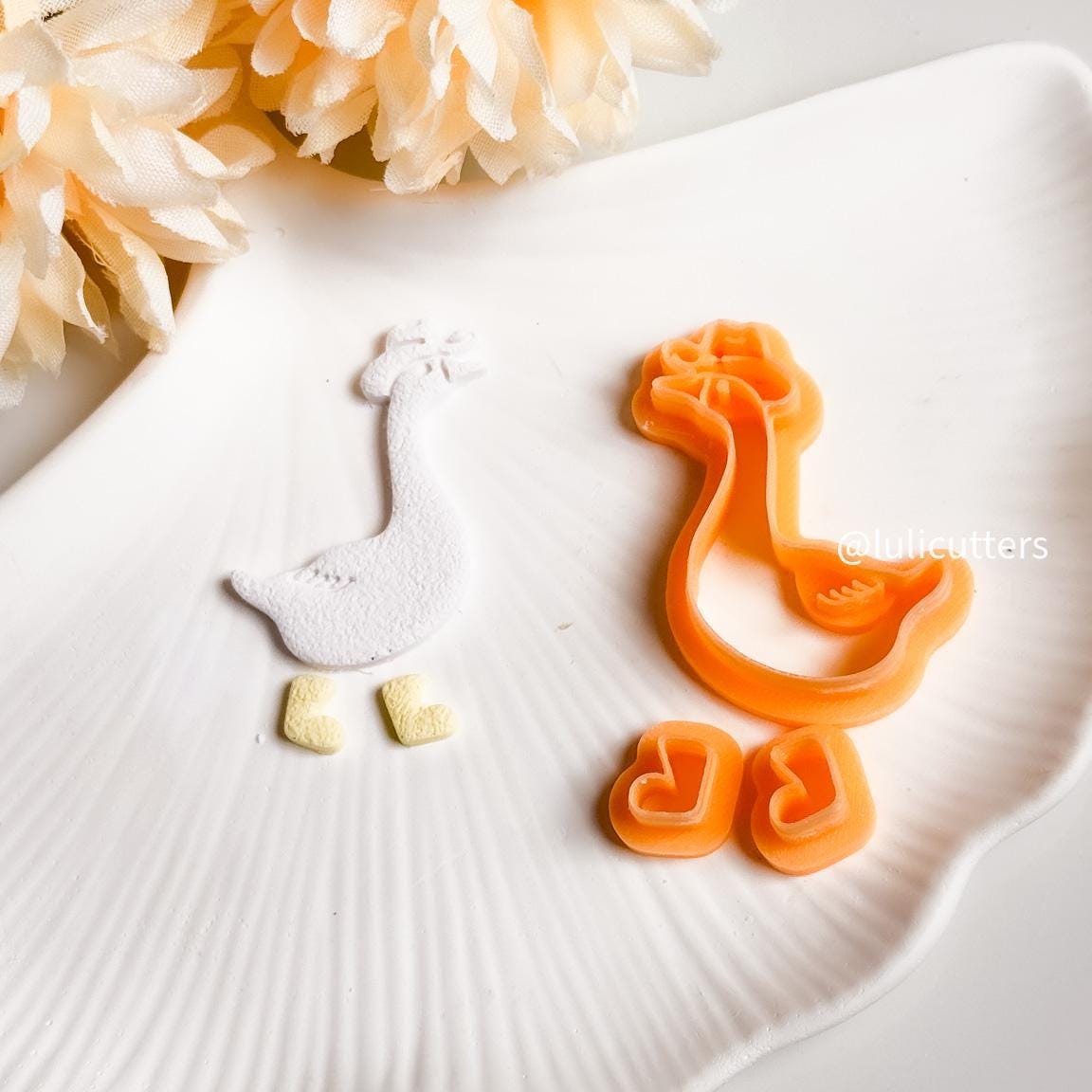 Goose with Hat Polymer Clay Cutter: Bird Jewelry Craft Shape