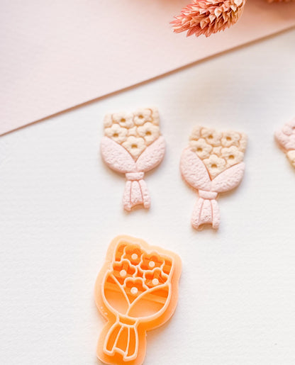 Flower Bouquet Polymer Clay Cutter Floral Wrapped Flowers Shape for Earrings, Jewelry, Crafts