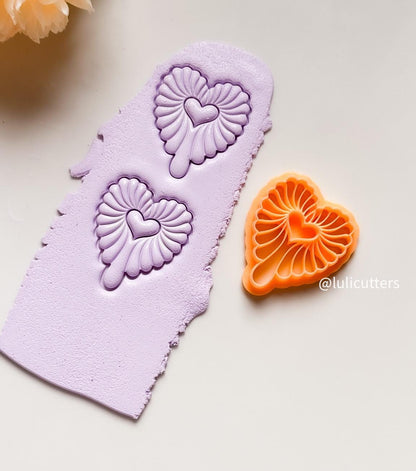 Winged Heart Drop Polymer Clay Cutter Love Earring Jewelry Making Tool