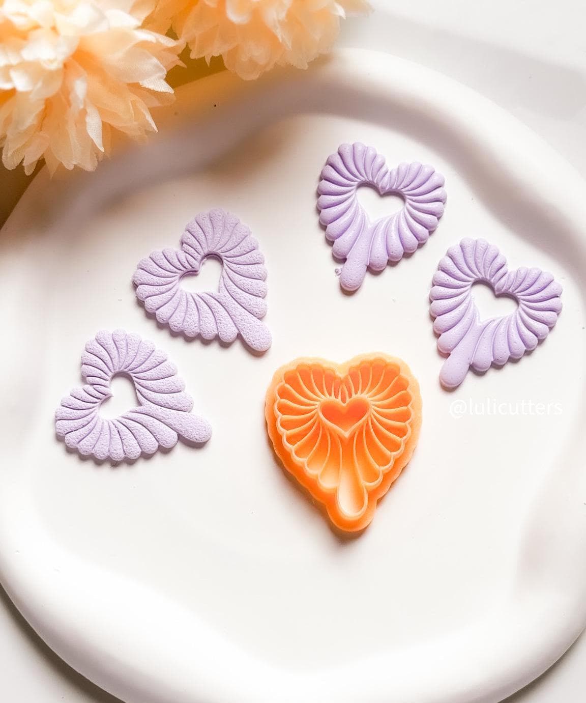 Winged Heart Drop Polymer Clay Cutter Love Earring Jewelry Making Tool