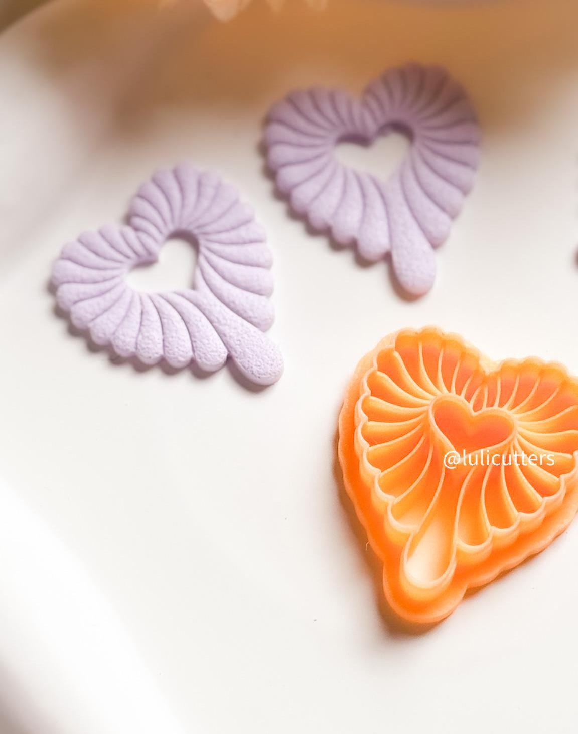 Winged Heart Drop Polymer Clay Cutter Love Earring Jewelry Making Tool
