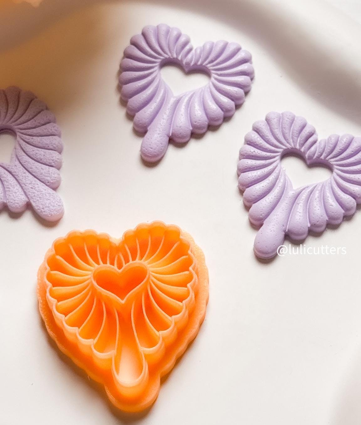 Winged Heart Drop Polymer Clay Cutter Love Earring Jewelry Making Tool