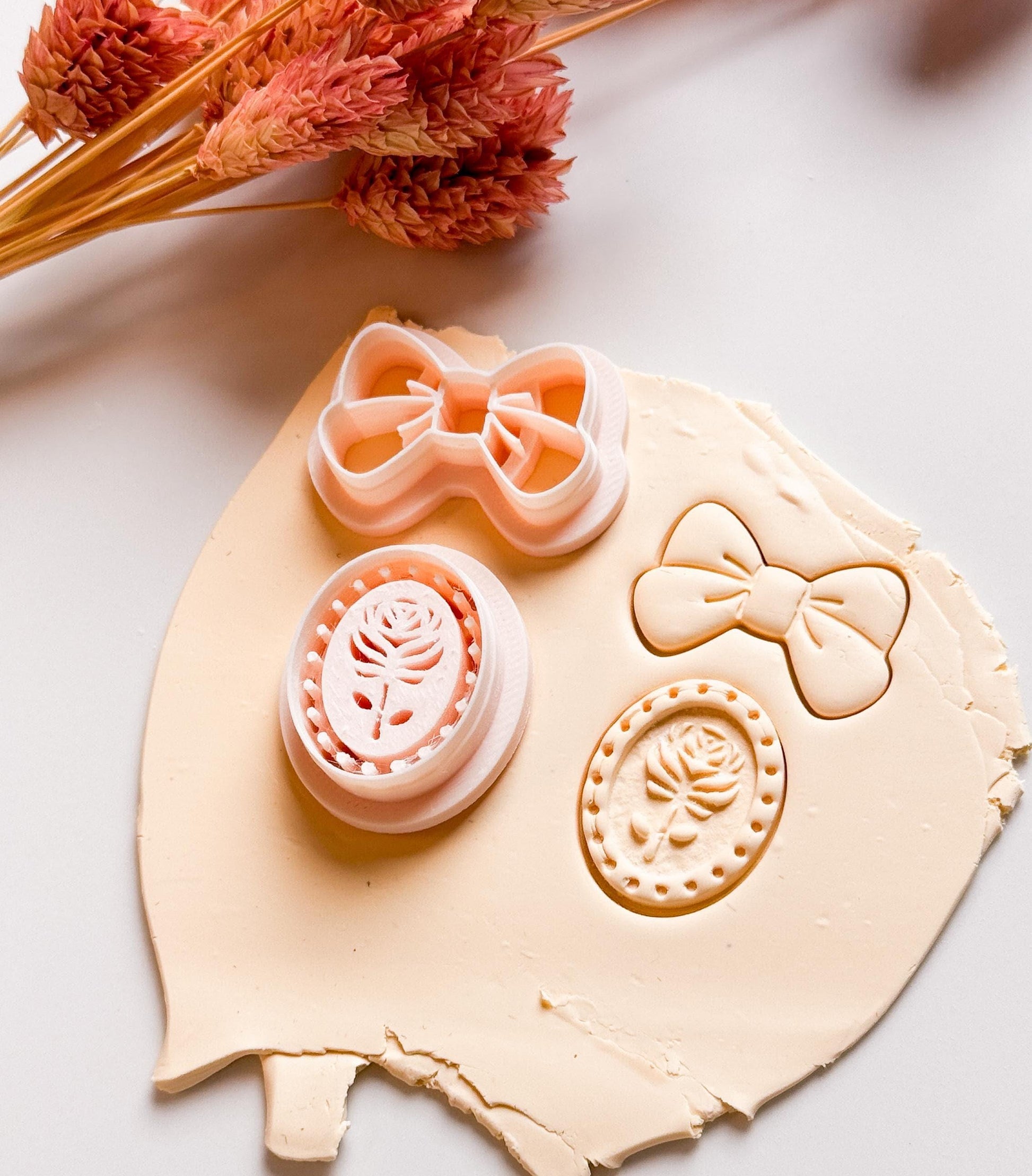 Bow & Rosette Cameo Polymer Clay Cutter Set for Earrings and Jewelry Making