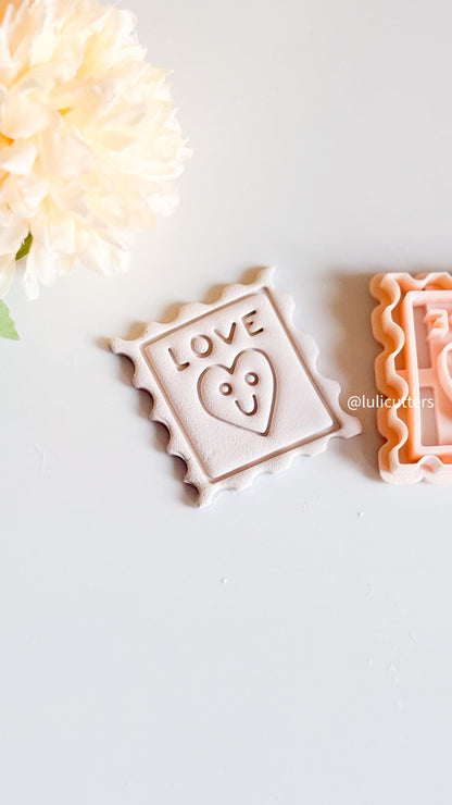 Heart Postage Stamp Polymer Clay Cutter: Valentine Jewelry Design