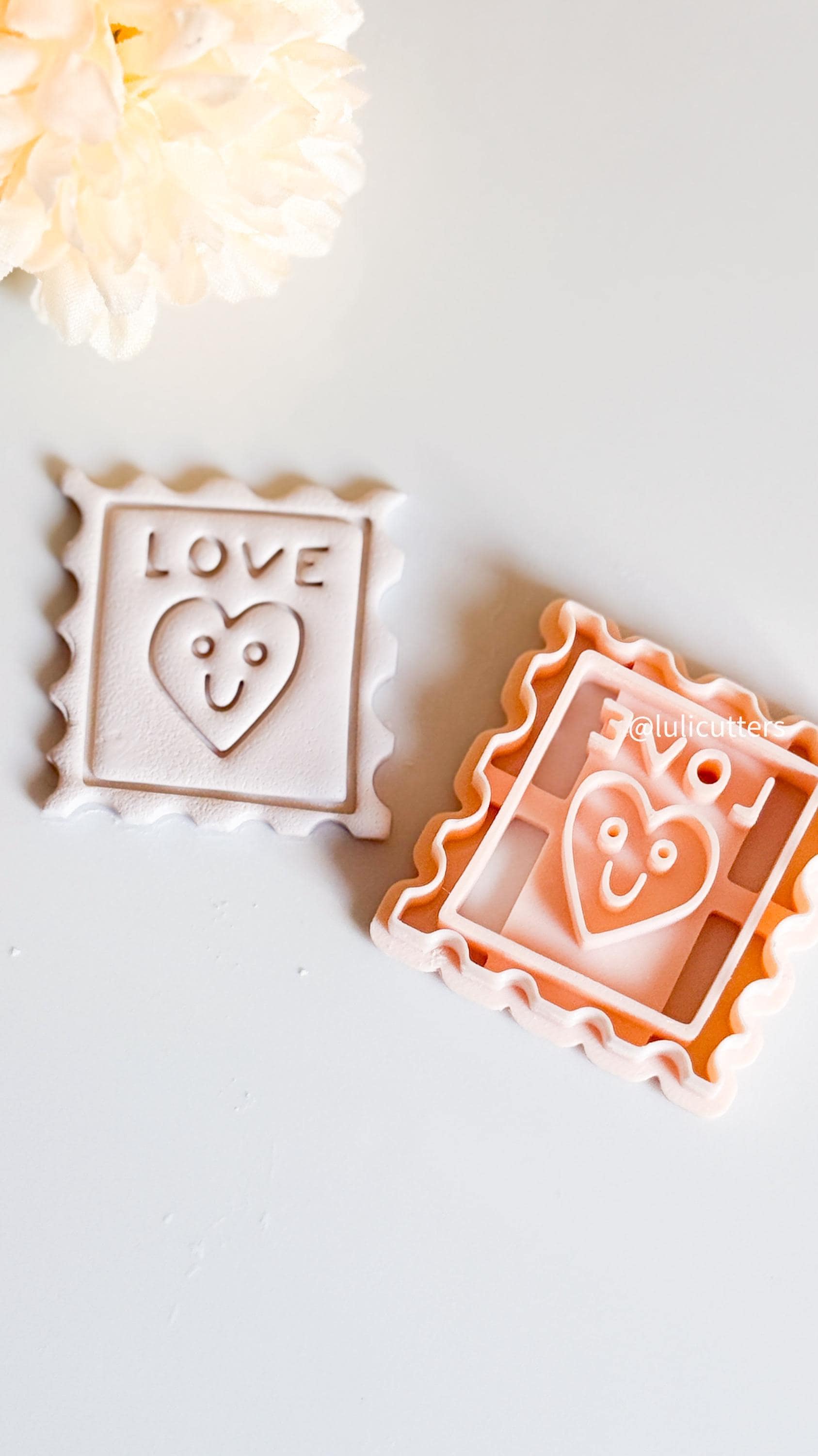 Heart Postage Stamp Polymer Clay Cutter: Valentine Jewelry Design