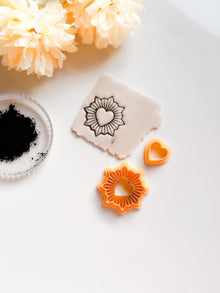 Sunburst Radiant Heart Polymer Clay Cutter Ex Voto Sacred Heart Tool