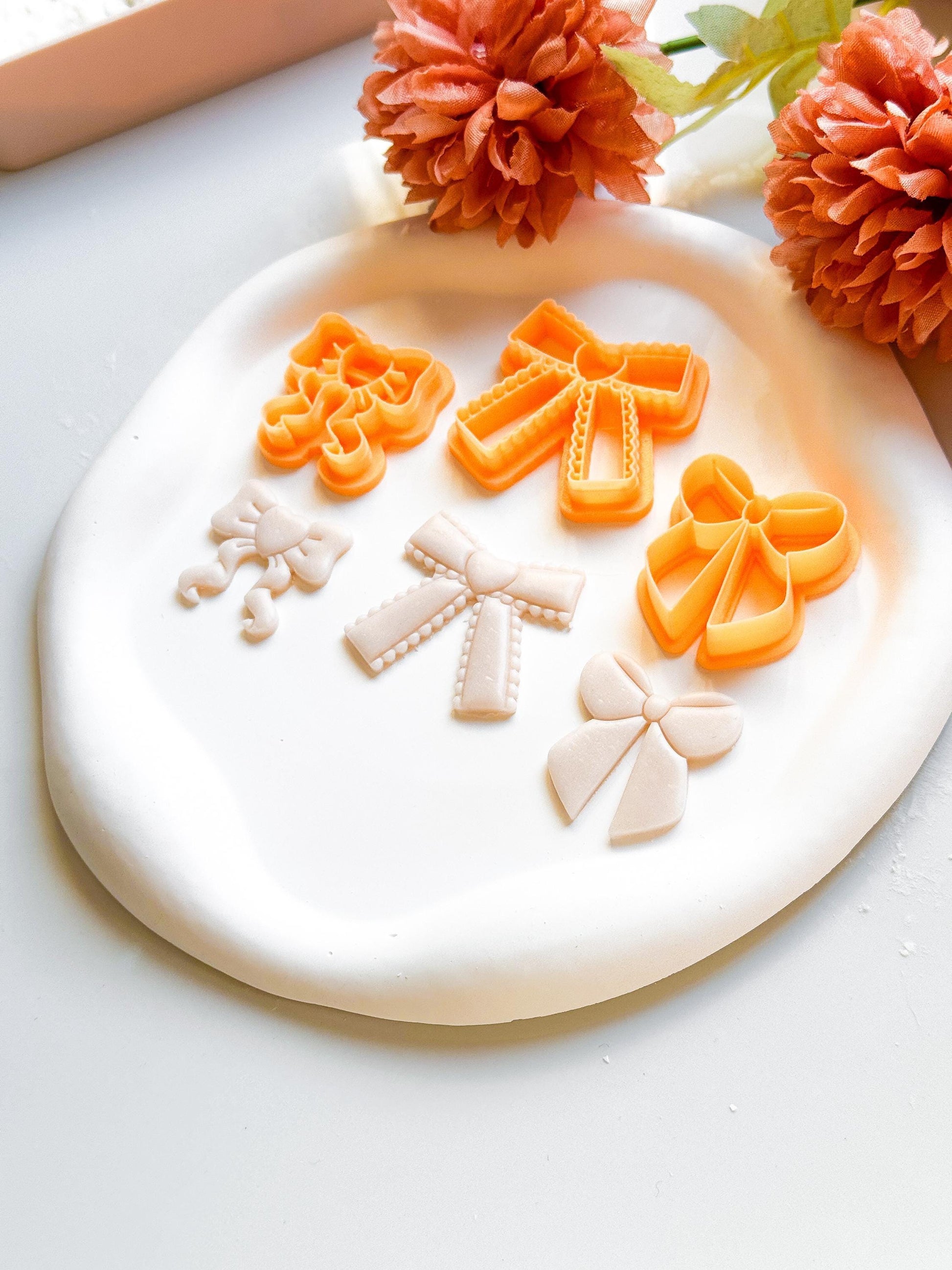 Beaded Bow Heart Polymer Clay Cutter Ribbon Earring Making Tool