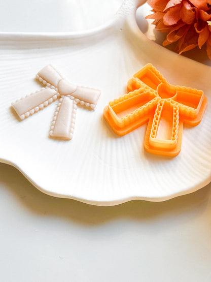 Beaded Bow Heart Polymer Clay Cutter Ribbon Earring Making Tool