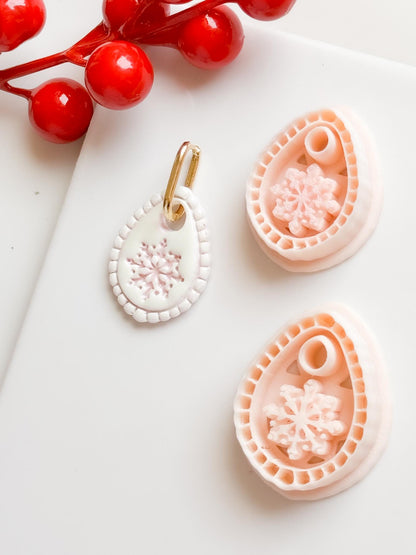Winter Fairy Snowflake Teardrop Polymer Clay Cutter Set Earring Jewelry Design