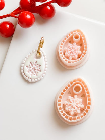 Winter Fairy Snowflake Teardrop Polymer Clay Cutter Set Earring Jewelry Design