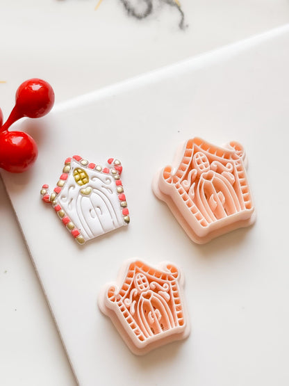 Winter Fairy Gingerbread House Polymer Clay Cutter Set Holiday Earrings & Jewelry