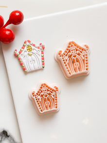 Winter Fairy Gingerbread House Polymer Clay Cutter Set Holiday Earrings & Jewelry