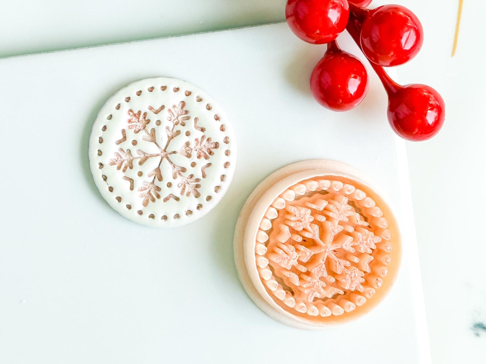 Winter Fairy Snowflake Circle Polymer Clay Cutter Set Holiday Earrings & Jewelry