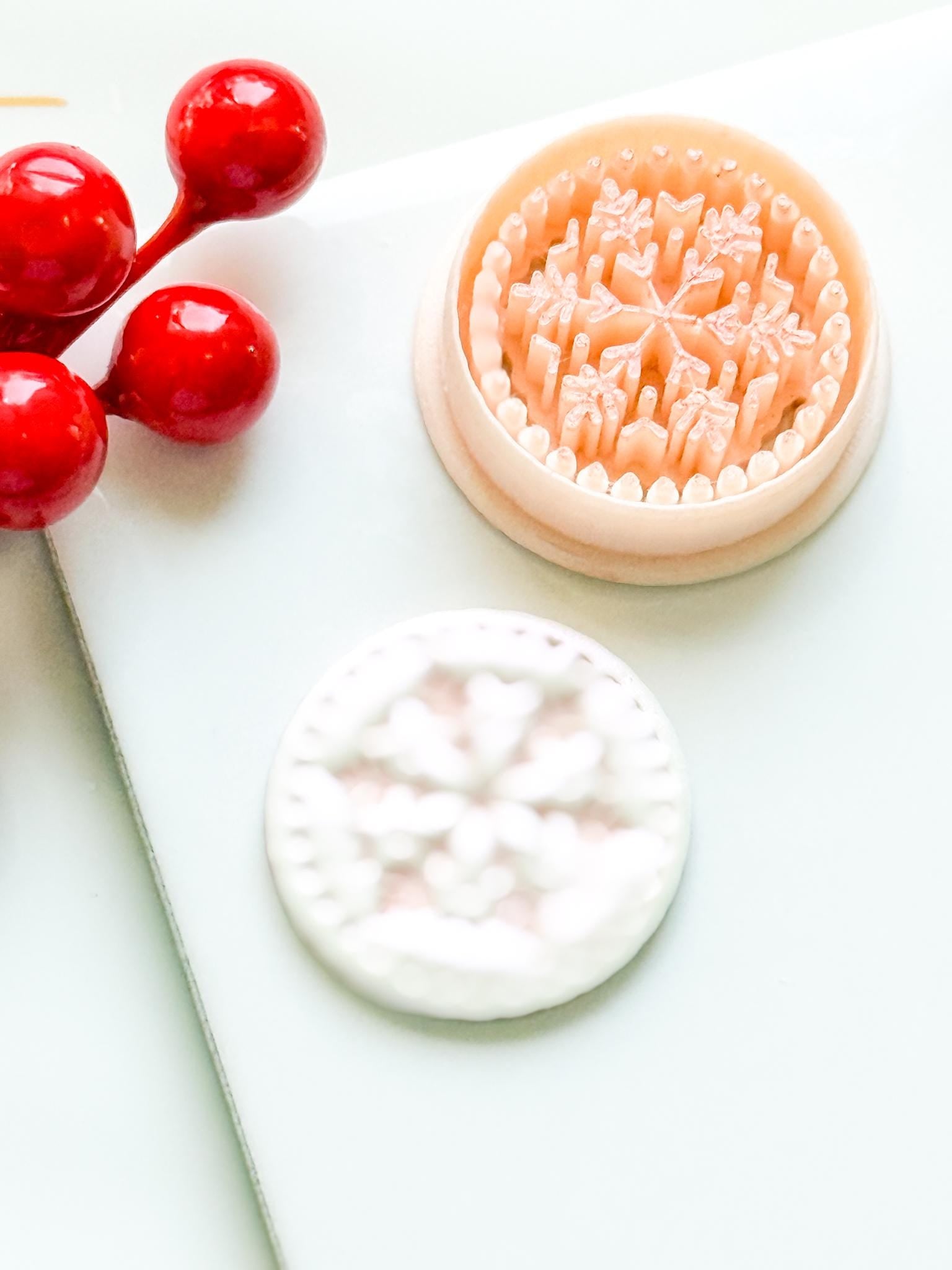 Winter Fairy Snowflake Circle Polymer Clay Cutter Set Holiday Earrings & Jewelry