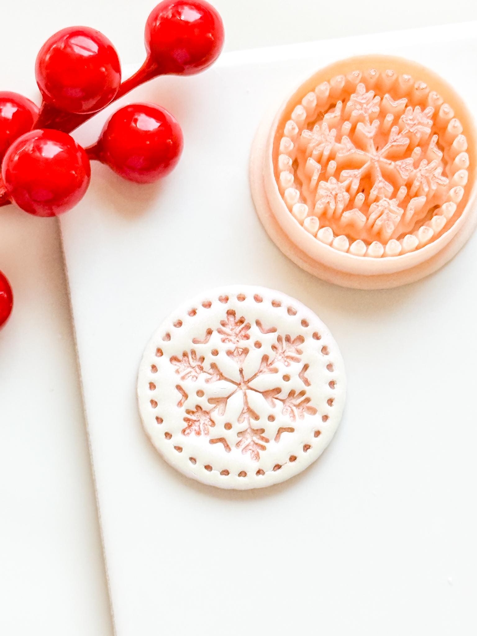 Winter Fairy Snowflake Circle Polymer Clay Cutter Set Holiday Earrings & Jewelry