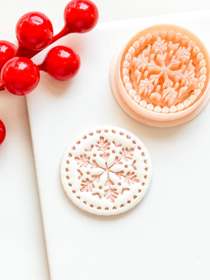 Winter Fairy Snowflake Circle Polymer Clay Cutter Set Holiday Earrings & Jewelry