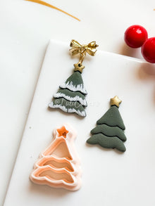 Christmas Tree Polymer Clay Cutter with Star Topper Holiday Jewelry and Crafts