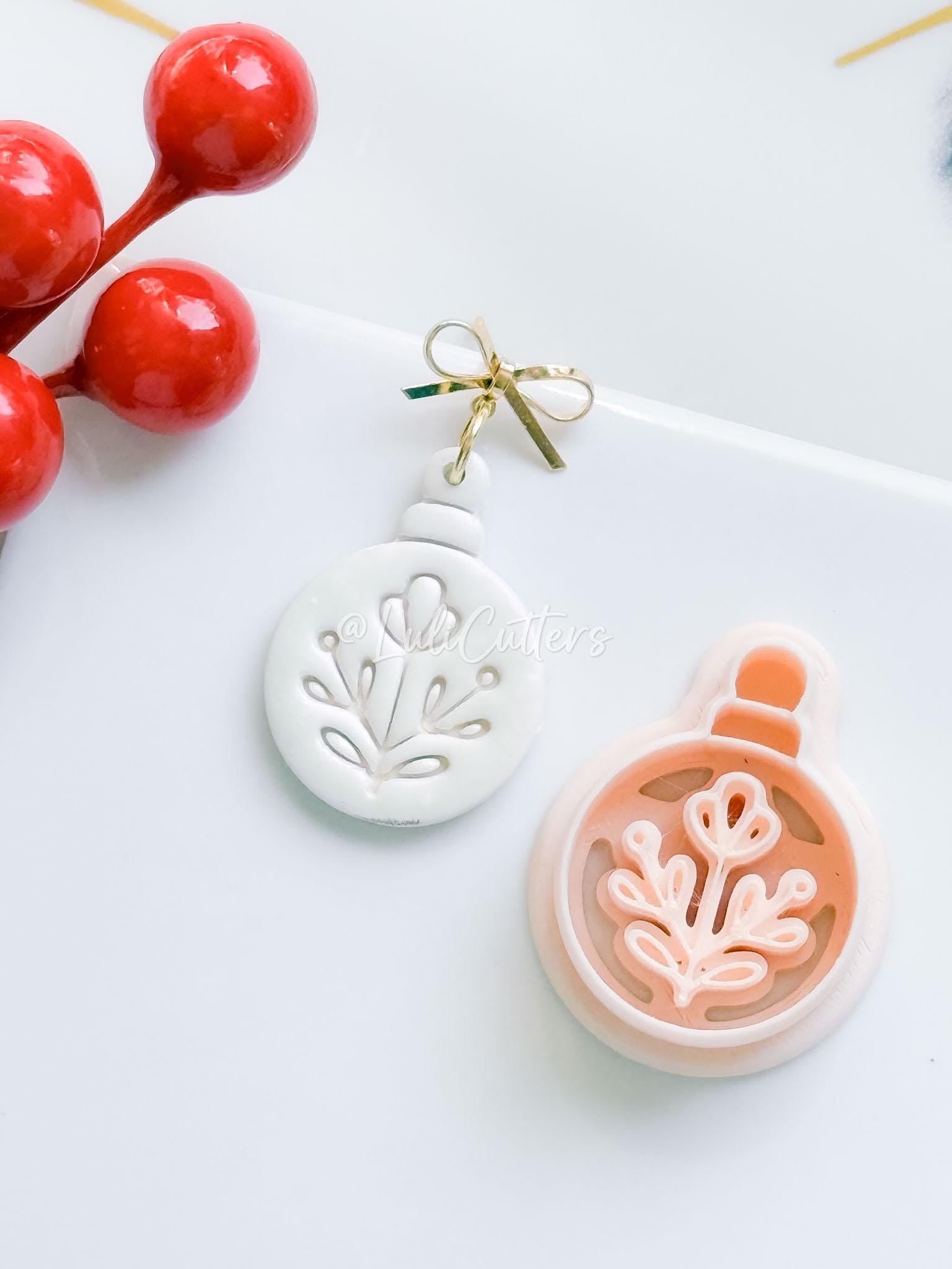 Winter Fairy Floral Ornament Polymer Clay Cutter Earrings, Jewelry, Christmas Decorations