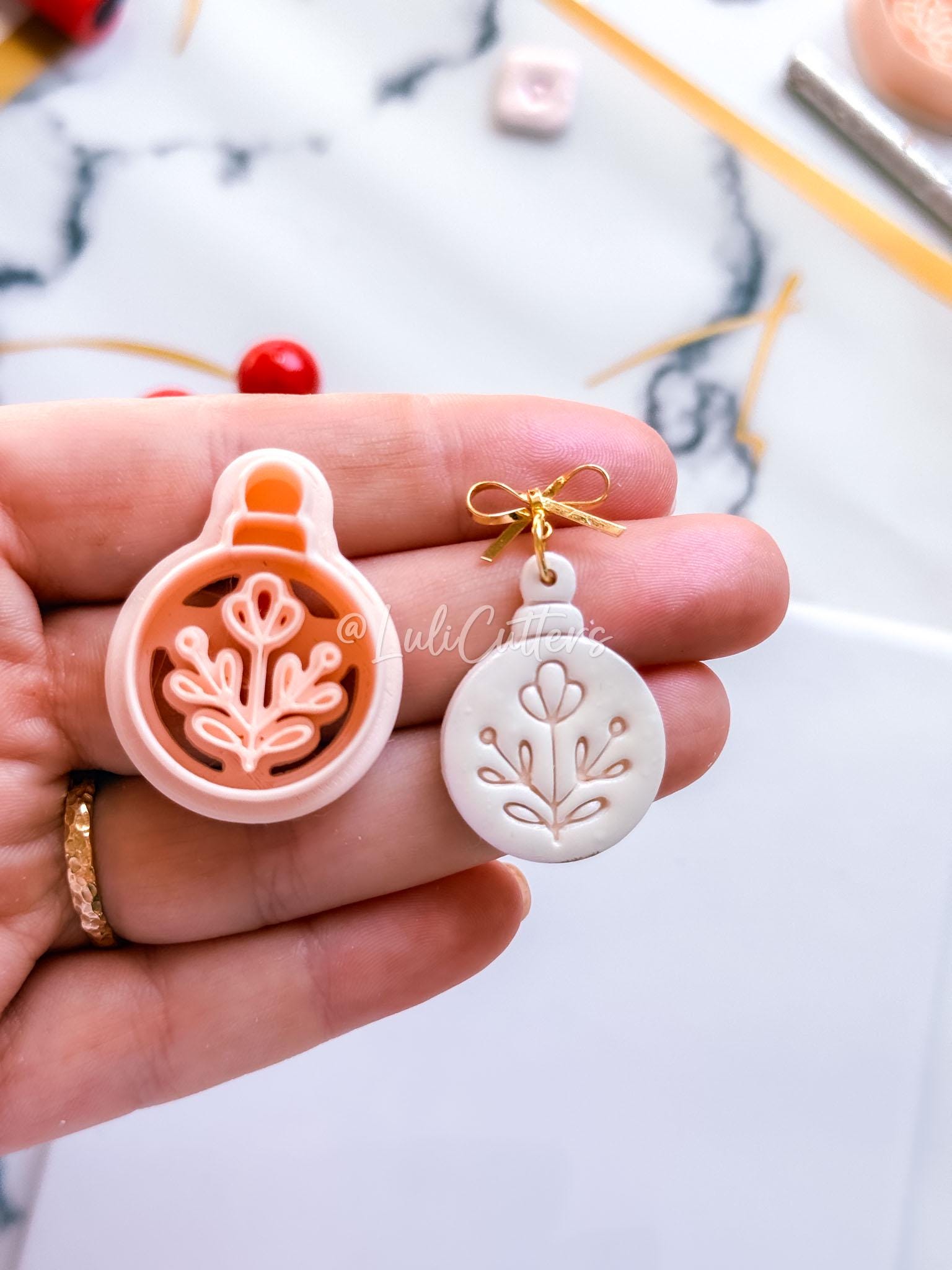 Winter Fairy Floral Ornament Polymer Clay Cutter Earrings, Jewelry, Christmas Decorations