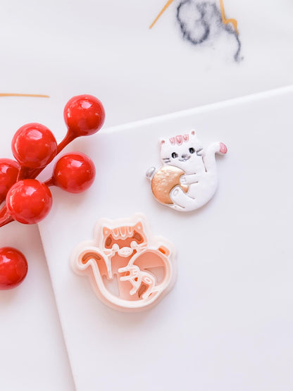 Winter Fairy Cat Ornament Polymer Clay Cutter Set Holiday Earrings & Jewelry